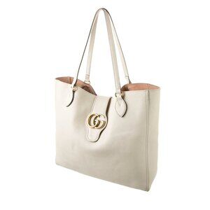 White Gucci Dahlia Tote purse double G, Medium